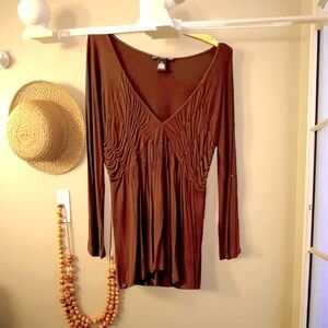 Elegant Brown Women's Top